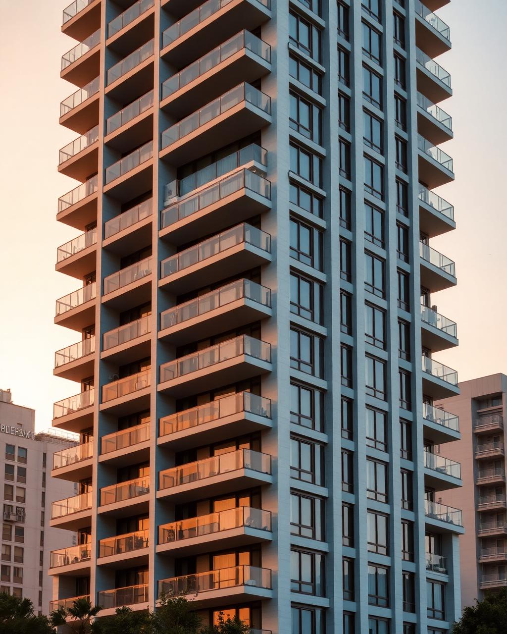 Fachada de condomínio residencial moderno